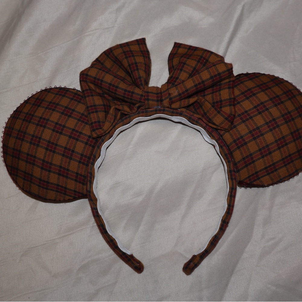 Autumn plaid handmade Mickey ears
